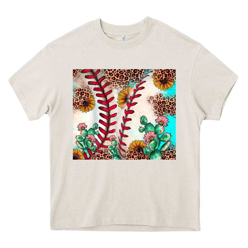 Baseball Leopard Turquoise Cactus Sunflower Heavy Core Tee by JahusDesignShop | Teevron