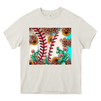 Cream baseball leopard turquoise cactus sunflower Heavy Core Tee - JahusDesignShop