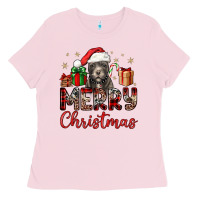 Bubblegum Pink merry christmas pitbull Ladies Tee - JahusDesignShop
