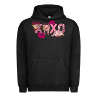 Pigment Black Valentine's Day Pig Xoxo Urban Hoodie - FaDigitalArtStudio