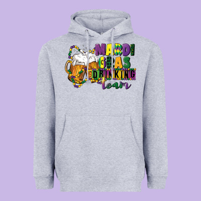Mardi Gras Drinking Team 12 Inches 300 Dpi Heavyweight Hoodie Designed By Cowgirlartshop