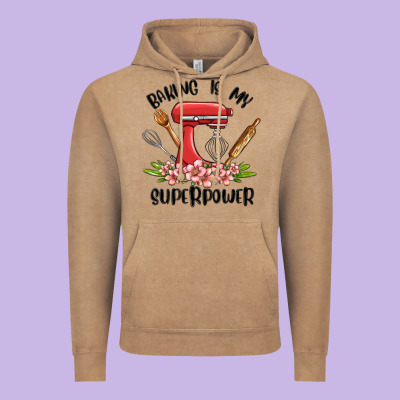 Baking Is My Superpower Malia Vintage Hoodie Designed By Maliassmallbusiness