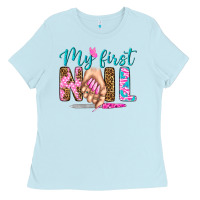 Baby Blue my first nail bbs Ladies Tee - BundleAndBundleShop