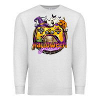 Oatmeal Heather halloween gamer Premium Sweatshirt - CowGirlArtShop