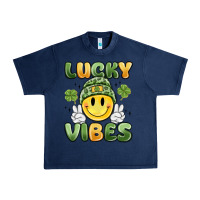 Navy lucky vibes Urban Heavy Tee - MaliasSmallBusiness
