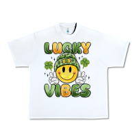 White lucky vibes Urban Heavy Tee - MaliasSmallBusiness