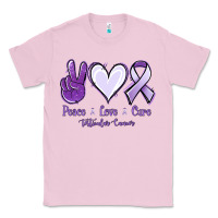 Bubblegum Pink Peace love cure Testicular Cancer Classic Tee - NancyCooperArtShop