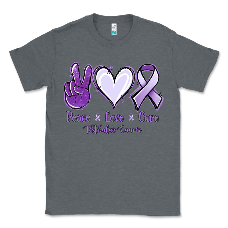 Peace Love Cure Testicular Cancer Classic Tee by NancyCooperArtShop | Teevron