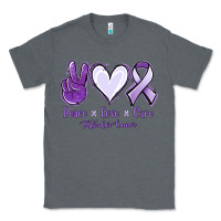 Charcoal Heather Peace love cure Testicular Cancer Classic Tee - NancyCooperArtShop
