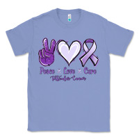 Colony Blue Peace love cure Testicular Cancer Classic Tee - NancyCooperArtShop