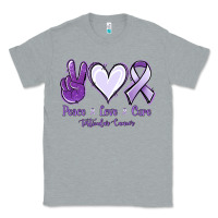 Heather Grey Peace love cure Testicular Cancer Classic Tee - NancyCooperArtShop