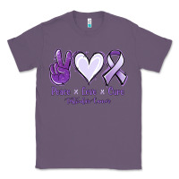 Lavender Peace love cure Testicular Cancer Classic Tee - NancyCooperArtShop