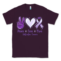 Plum Peace love cure Testicular Cancer Classic Tee - NancyCooperArtShop