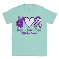 Seafoam Peace love cure Testicular Cancer Classic Tee - NancyCooperArtShop