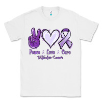 White Peace love cure Testicular Cancer Classic Tee - NancyCooperArtShop