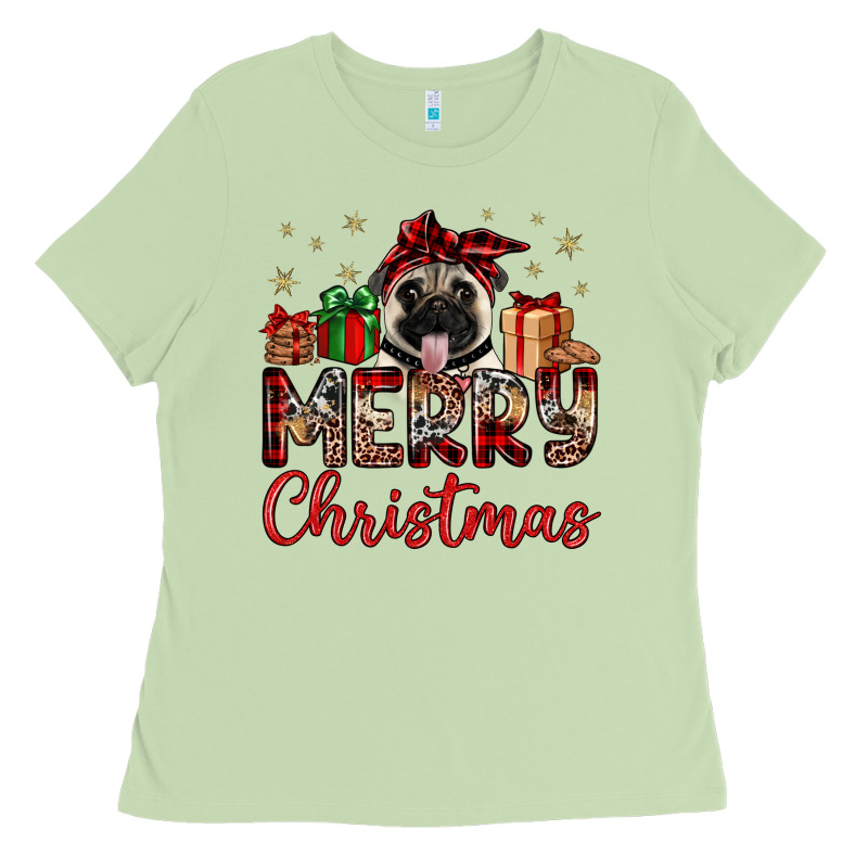 Merry Christmas Pug Ladies Tee by JahusDesignShop | Teevron