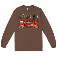 Chestnut Ho ho ho Reindeer Long Sleeve Tee - NancyCooperArtShop