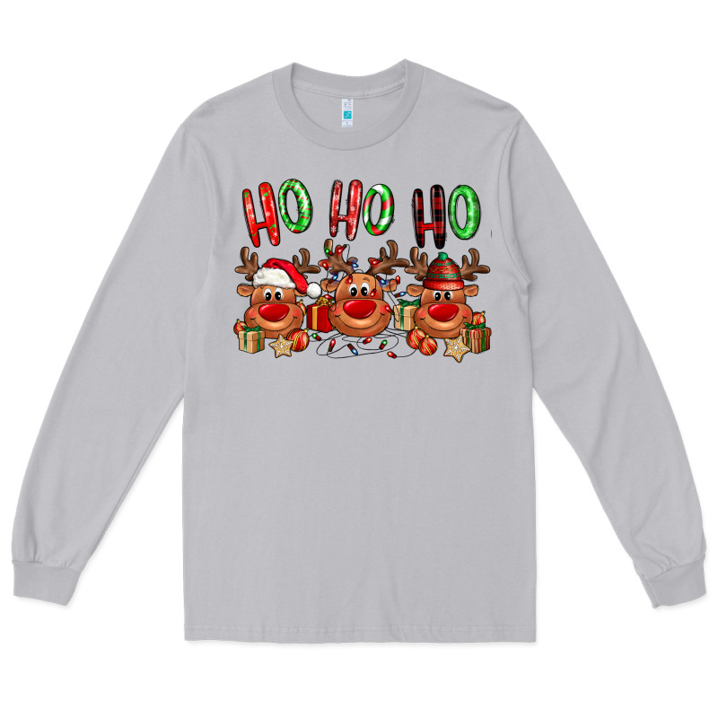 Ho Ho Ho Reindeer Long Sleeve Tee by NancyCooperArtShop | Teevron