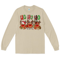 Mushroom Ho ho ho Reindeer Long Sleeve Tee - NancyCooperArtShop
