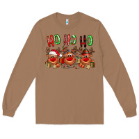 Toasted Coconut Ho ho ho Reindeer Long Sleeve Tee - NancyCooperArtShop