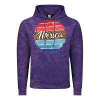 Cloud Purple leopard merica Vintage Hoodie - MaliasSmallBusiness