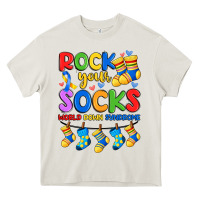Cream rock your  world down syndrome Heavy Core Tee - Artiststas
