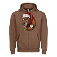 Chestnut christmas glasses heifer Zipper Hoodie - RanaPortraitStore
