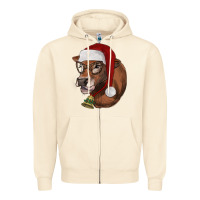 Sandshell christmas glasses heifer Zipper Hoodie - RanaPortraitStore