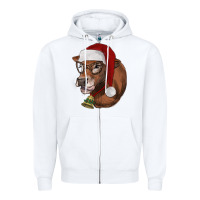 White christmas glasses heifer Zipper Hoodie - RanaPortraitStore