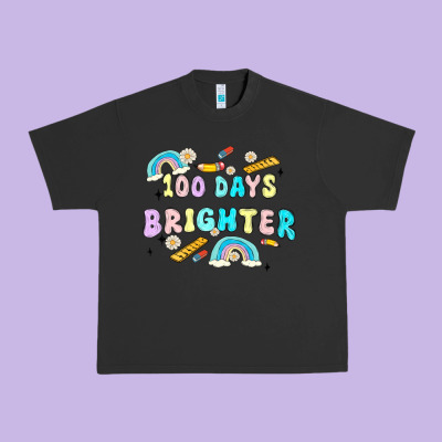 100 Days Brighter Urban Heavy Tee Designed By Maliassmallbusiness
