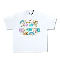 White 100 days brighter Urban Heavy Tee - MaliasSmallBusiness