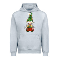 Heather Grey Christmas Gnome With Gift Urban Hoodie - BundleAndBundleShop