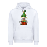 White Christmas Gnome With Gift Urban Hoodie - BundleAndBundleShop