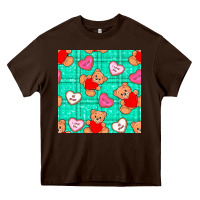 Valentines Day Teddy Bears And Cookies Seamless Pattern Heavy Core Tee | Teevron