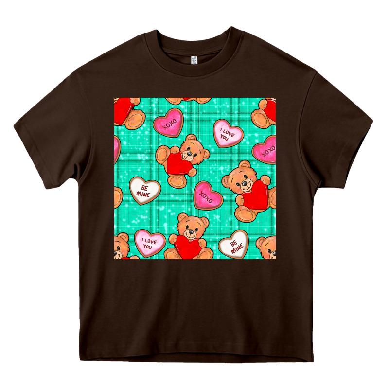 Valentines Day Teddy Bears And Cookies Seamless Pattern Heavy Core Tee by BundleAndBundleShop | Teevron