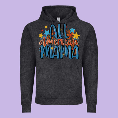 All American Mama Vintage Hoodie Designed By Maliassmallbusiness