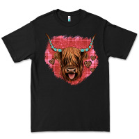Black highland cow valentines Premium Tee - JahusDesignShop