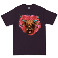 Plum highland cow valentines Premium Tee - JahusDesignShop
