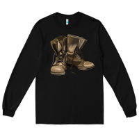 Black soldier veteran boots Long Sleeve Tee - MaliasSmallBusiness