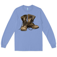 Colony Blue soldier veteran boots Long Sleeve Tee - MaliasSmallBusiness