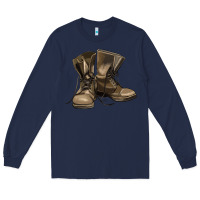 Navy soldier veteran boots Long Sleeve Tee - MaliasSmallBusiness