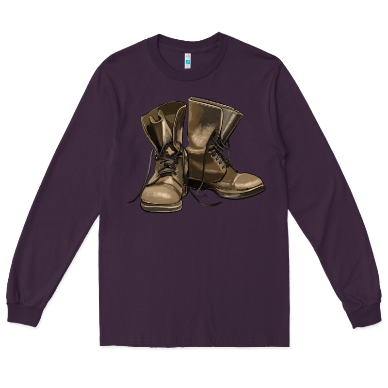 Soldier Veteran Boots Long Sleeve Tee by MaliasSmallBusiness | Teevron