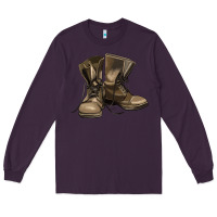 Plum soldier veteran boots Long Sleeve Tee - MaliasSmallBusiness