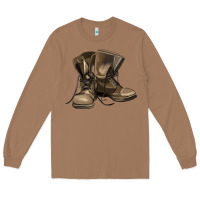 Toasted Coconut soldier veteran boots Long Sleeve Tee - MaliasSmallBusiness