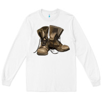 White soldier veteran boots Long Sleeve Tee - MaliasSmallBusiness