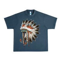 Midnight Navy indian headress Urban Heavy Tee - AdoDesignShop