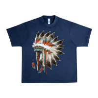 Navy indian headress Urban Heavy Tee - AdoDesignShop