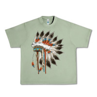 Oil Green indian headress Urban Heavy Tee - AdoDesignShop