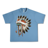 Pebble Blue indian headress Urban Heavy Tee - AdoDesignShop