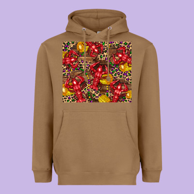 Mardi Gras Crawfish Heavyweight Hoodie Designed By Cowgirlartshop